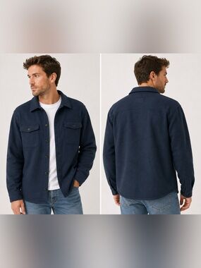 Goodfellow & Co Men’s Navy Fleece Shirt Jacket Shacket Size M NWT